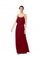 Soft Chiffon Sheath Long Sleeveless V-Back Burgundy Bridesmaid Dresses Cairns
