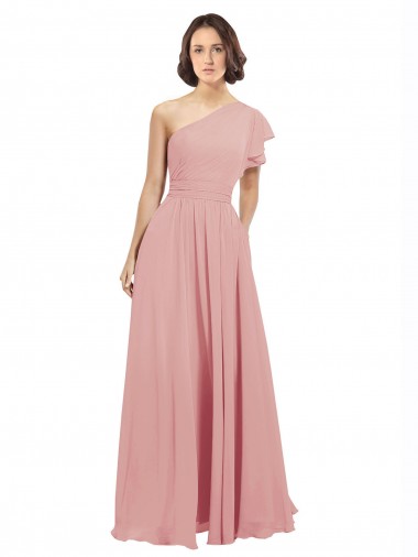 Chiffon A-Line Sleeveless Bliss Pink Bridesmaid Dress / Evening Dress Cairns