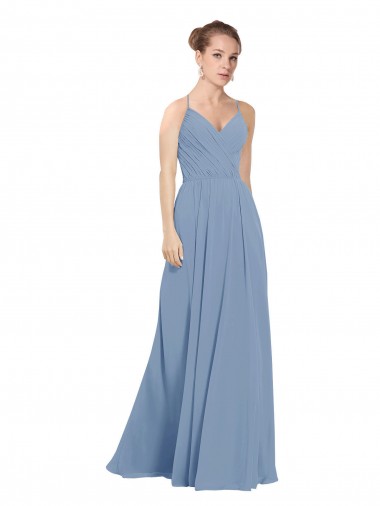 Soft Chiffon A-Line Long Sleeveless V-Back Evening Dress / Bridesmaid Dress Cairns