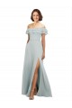 Soft Chiffon A-Line Long Sleeveless Sea Glass Keyhole Back Bridesmaid Dress Cairns