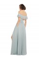 Soft Chiffon A-Line Long Sleeveless Sea Glass Keyhole Back Bridesmaid Dress Cairns