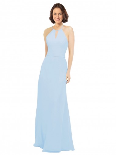 Soft Chiffon A-Line Long Sleeveless Wedding Party Dress Cairns