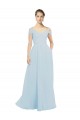 Soft Chiffon A-Line Long Sleeveless Sea Glass Evening Dress / Bridesmaid Dress Cairns