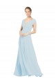 Soft Chiffon A-Line Long Sleeveless Sea Glass Bridesmaid Dress Cairns