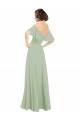 Soft Chiffon A-Line Long Cold Shoulder Bridesmaid Dress Cairns