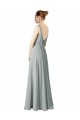 Chiffon A-Line Long Sleeveless Silver Bridesmaid Gowns / Evening Gowns Cairns