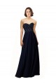 Soft Chiffon Sheath Long Sleeveless Dark Navy Bridesmaid Dresses Cairns