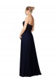 Soft Chiffon Sheath Long Sleeveless Dark Navy Bridesmaid Dresses Cairns