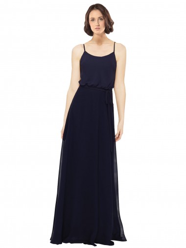 Soft Chiffon Sheath Sheath Sleeveless Dark Navy Bridal Party Dress Cairns