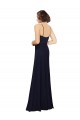 Soft Chiffon Sheath Sheath Sleeveless Dark Navy Bridal Party Dress Cairns