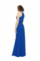 Soft Chiffon A-Line Long Sleeveless Royal Blue Bridal Party Dress Cairns