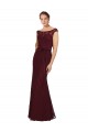 Soft Chiffon Sheath Long Cap Sleeves Bridesmaid Dress Cairns
