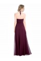 Soft Chiffon A-Line Long Sleeveless Low Back Burgundy Bridesmaid Dresses Cairns