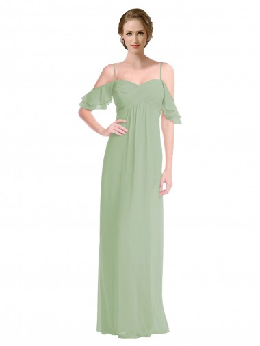 Soft Chiffon A-Line Long Sleeveless Low Back Formal Dress / Bridesmaid Dress Cairns