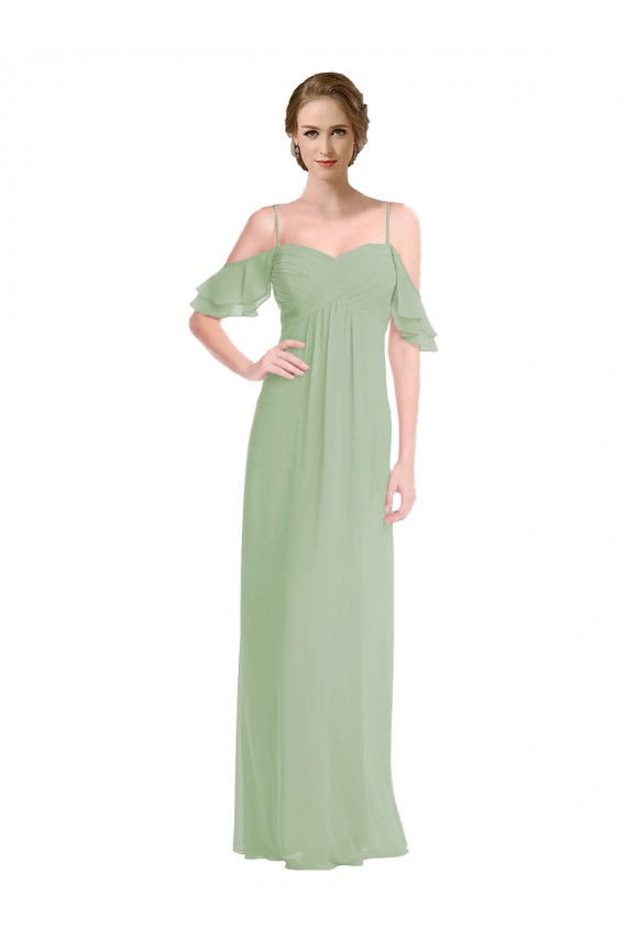 Soft Chiffon A-Line Long Sleeveless Low Back Formal Dress / Bridesmaid Dress Cairns