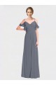 Soft Chiffon A-Line Long Flutter Sleeves V-Back Bridesmaid Dress Cairns