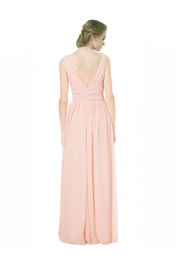 Chiffon A-Line Long Sleeveless V-Back Wedding Party Dress Cairns