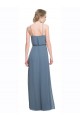 Soft Chiffon A-Line Long Sleeveless Low Back Blue Bridesmaid Dresses Cairns