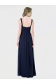 Lxue Chiffon A-Line Long Sleeveless Low Back Dark Navy Bridesmaid Dresses Cairns