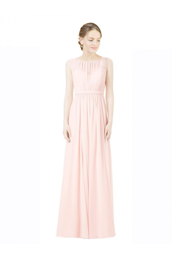 Soft Chiffon A-Line Long Sleeveless V-Back Bridesmaid Dress Cairns