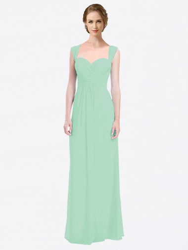 Soft Chiffon A-Line Long Cap Sleeves V-Back Bridesmaid Dress Cairns