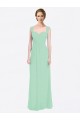 Soft Chiffon A-Line Long Cap Sleeves V-Back Bridesmaid Dress Cairns