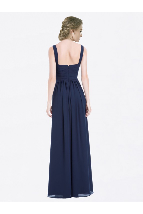 Soft Chiffon A-Line Long Sleeveless Low Back Evening Gowns / Bridesmaid Dress Cairns