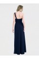 Soft Chiffon A-Line Long Sleeveless Low Back Dark Navy Bridesmaid Dresses Cairns