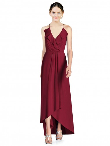 Soft Chiffon Long Sleeveless Open Back High Low Bridesmaid Dress Cairns