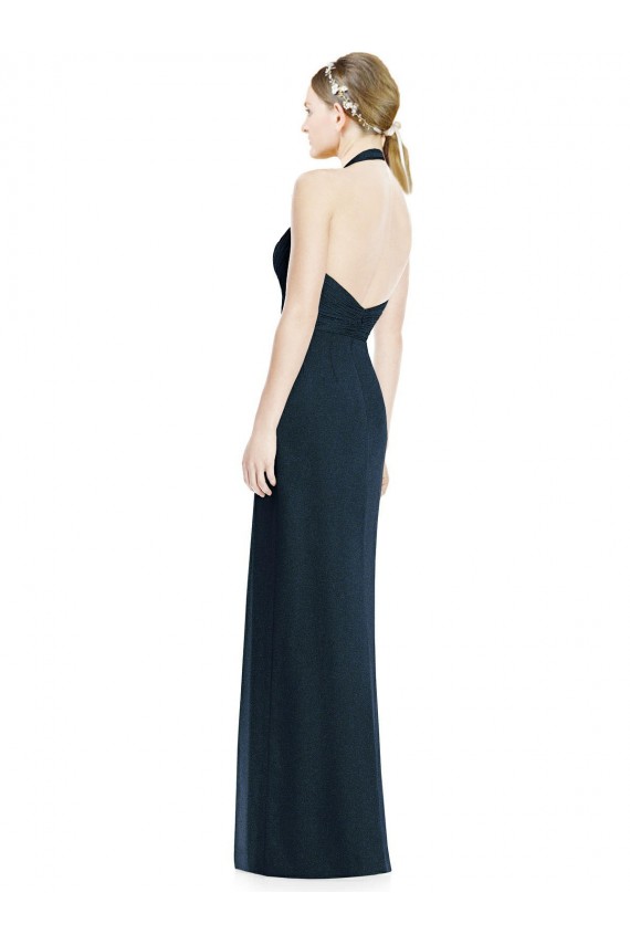 Soft Chiffon A-Line Long Sleeveless Open Back Side Front Slit Bridesmaid Dresses Cairns