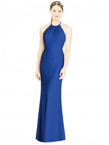 Soft Chiffon Trumpet Long Sleeveless Criss Cross Back Bridesmaid Dress Cairns