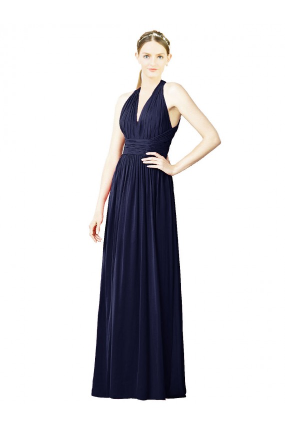 Chiffon A-Line Long Sleeveless Open Back Bridesmaid Dresses Cairns