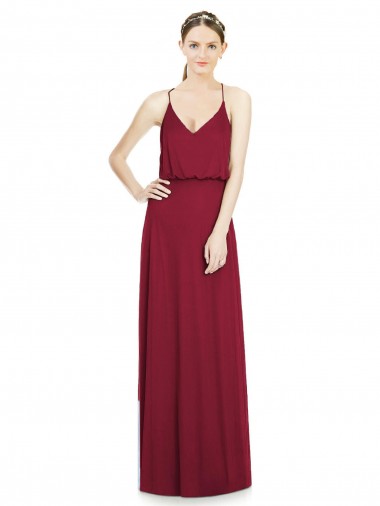 Soft Chiffon A-Line Long Sleeveless Burgundy Bridesmaid Dresses Cairns