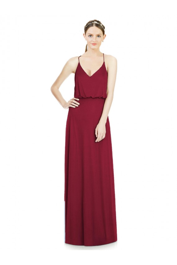 Soft Chiffon A-Line Long Sleeveless Burgundy Bridesmaid Dresses Cairns