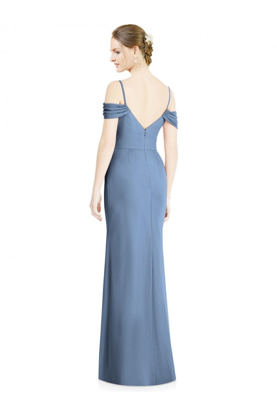 Soft Chiffon A-Line Long Cold Shoulder Open Back Formal Evening Gown / Bridesmaid Dress Cairns