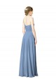 Chiffon A-Line Long Sleeveless Low Back Dusty Blue Bridesmaid Dresses Cairns