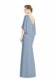 Soft Chiffon Trumpet Long Sleeveless Dusty Blue Bridesmaid Dress Cairns