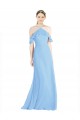 Soft Chiffon A-Line Long Cold Shoulder Low Back Formal Dress / Bridesmaid Dress Cairns