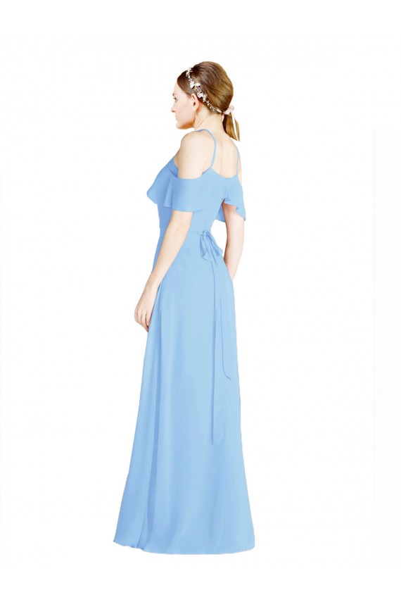 Soft Chiffon A-Line Long Cold Shoulder Low Back Formal Dress / Bridesmaid Dress Cairns