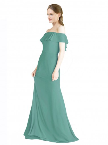 Soft Chiffon Long Sleeveless Bridal Party Dress Cairns