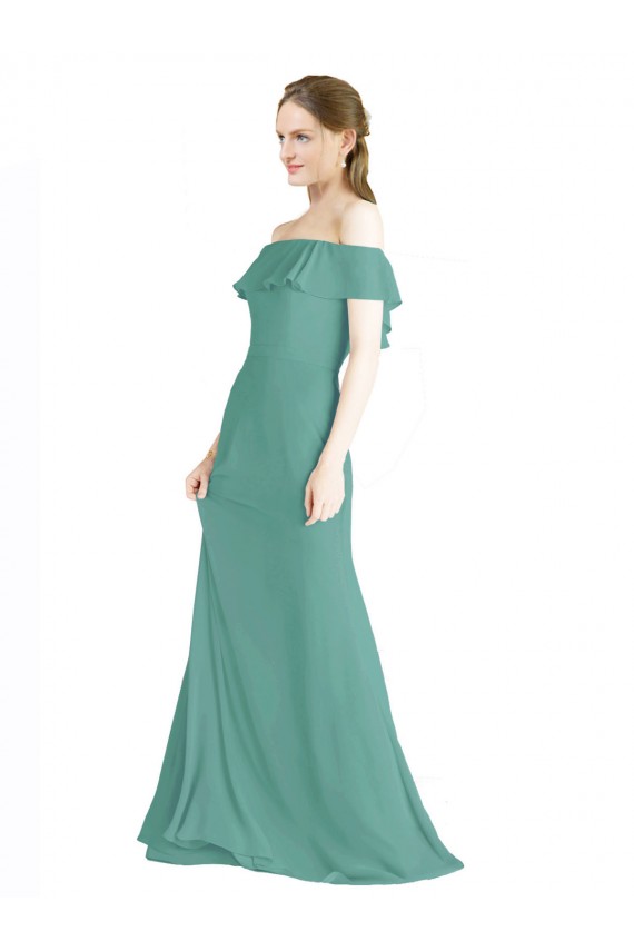 Soft Chiffon Long Sleeveless Bridal Party Dress Cairns