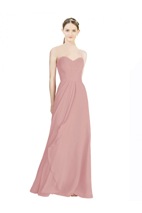 Soft Chiffon A-Line Long Sleeveless Low Back Bridesmaid Dress / Formal Dress Cairns