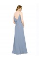 Chiffon A-Line Long Sleeveless Dusty Blue Bridesmaid Dress / Evening Dress Cairns