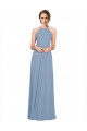 Chiffon A-Line Long Sleeveless Criss Cross Open Back Bridesmaid Dress / Evening Dress Cairns