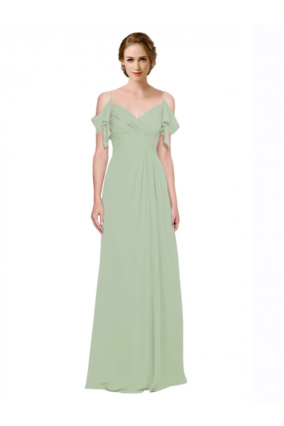 Lxue Chiffon A-Line Long Sleeveless Low Back Bridesmaid Dress Cairns