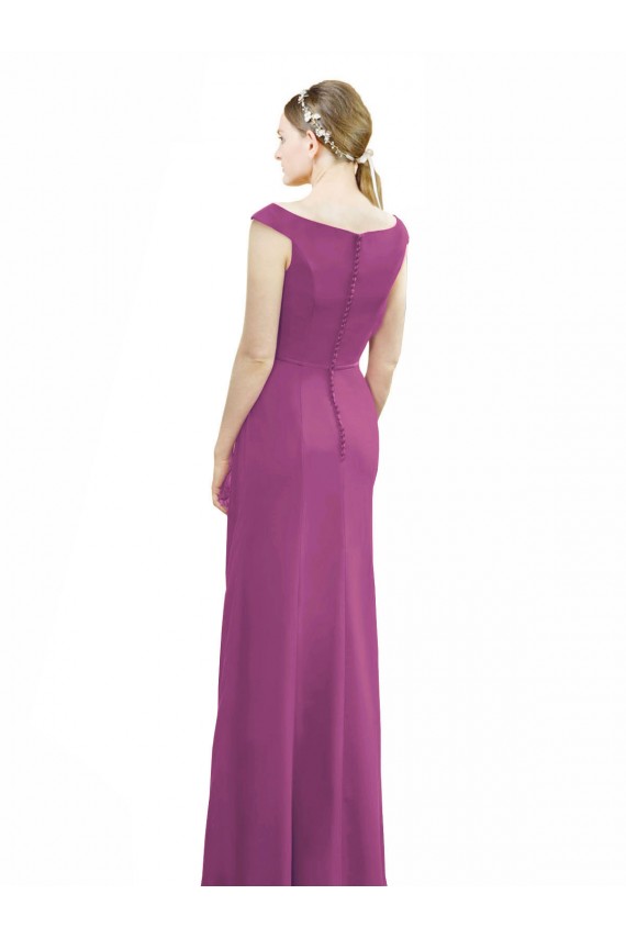 Soft Chiffon Mermaid Long Sleeveless Bridesmaid Dress Cairns