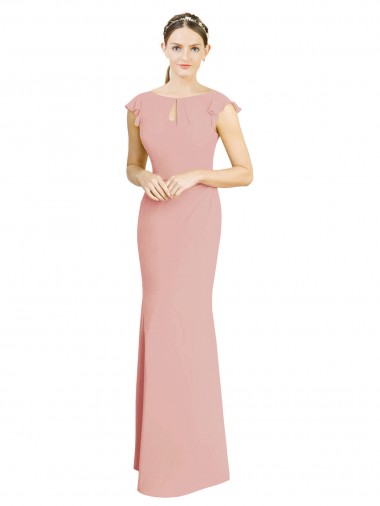 Soft Chiffon Mermaid Long Cap Sleeves Formal Dress / Bridesmaid Dress Cairns