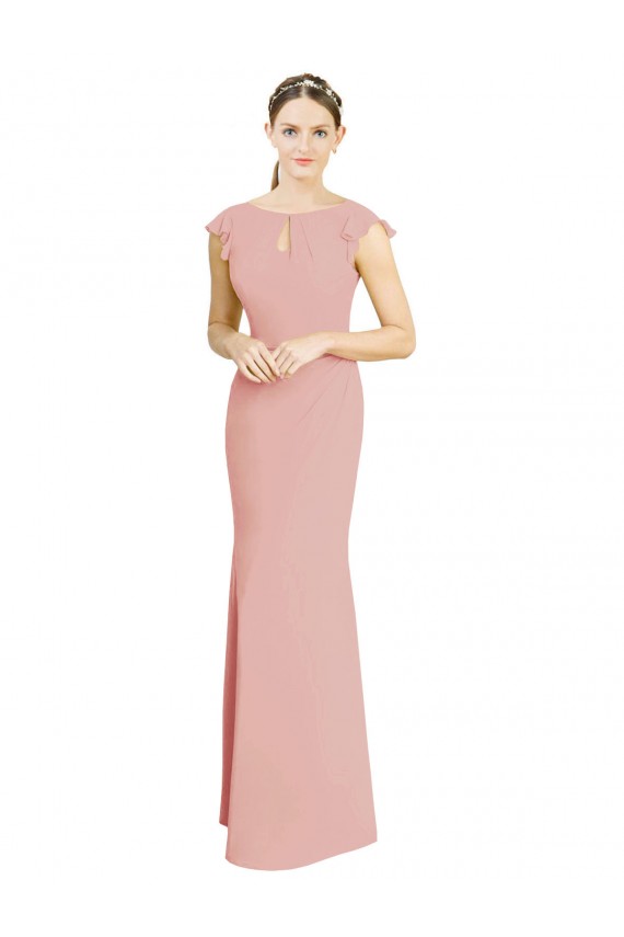 Soft Chiffon Mermaid Long Cap Sleeves Formal Dress / Bridesmaid Dress Cairns