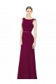 Soft Chiffon A-Line Long Sleeveless Boat Neck Low Back Bridesmaid Dresses Cairns