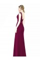 Soft Chiffon A-Line Long Sleeveless Boat Neck Low Back Bridesmaid Dresses Cairns